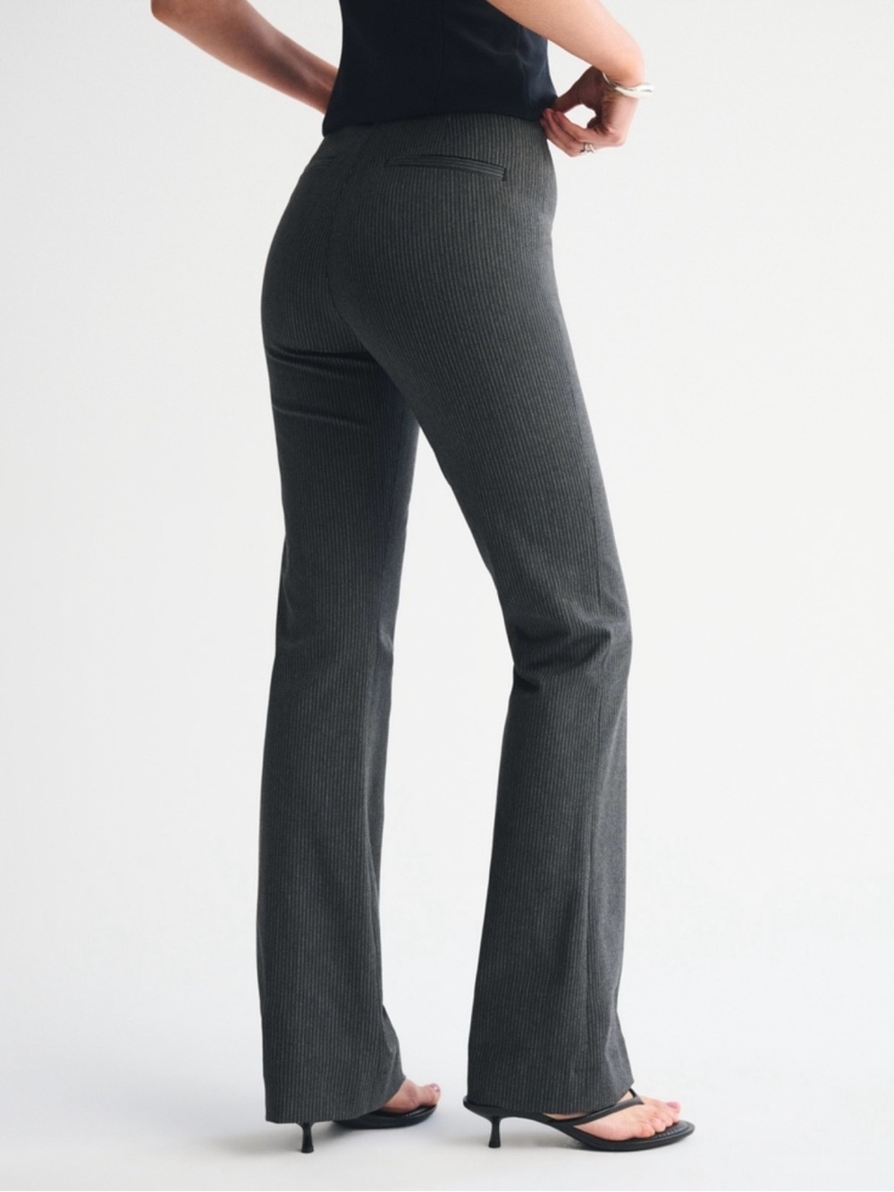 Abercrombie & Fitch Forme Bootcut in Dark Gray Pinstripe - Picture 5 of 5